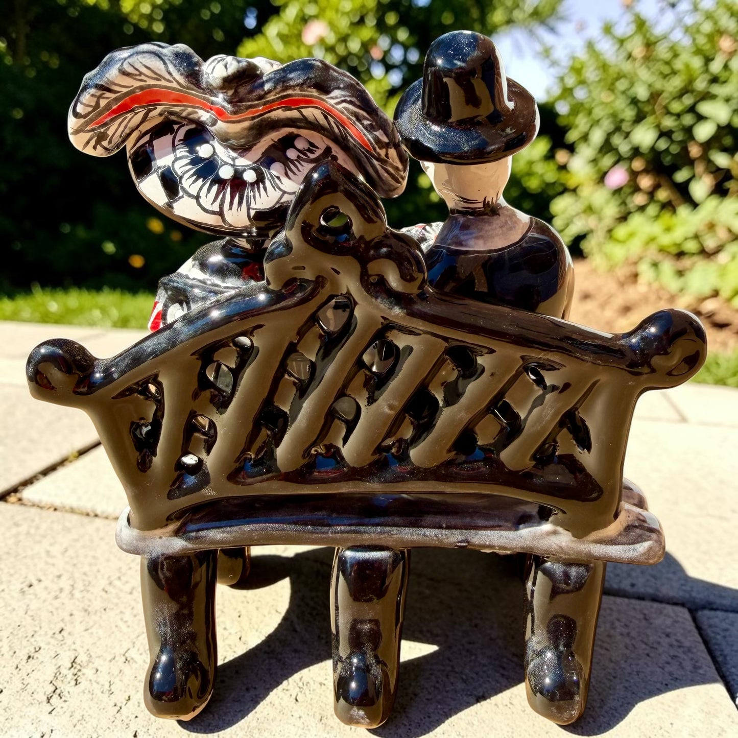 Mexican Catrina Couple on a Bench