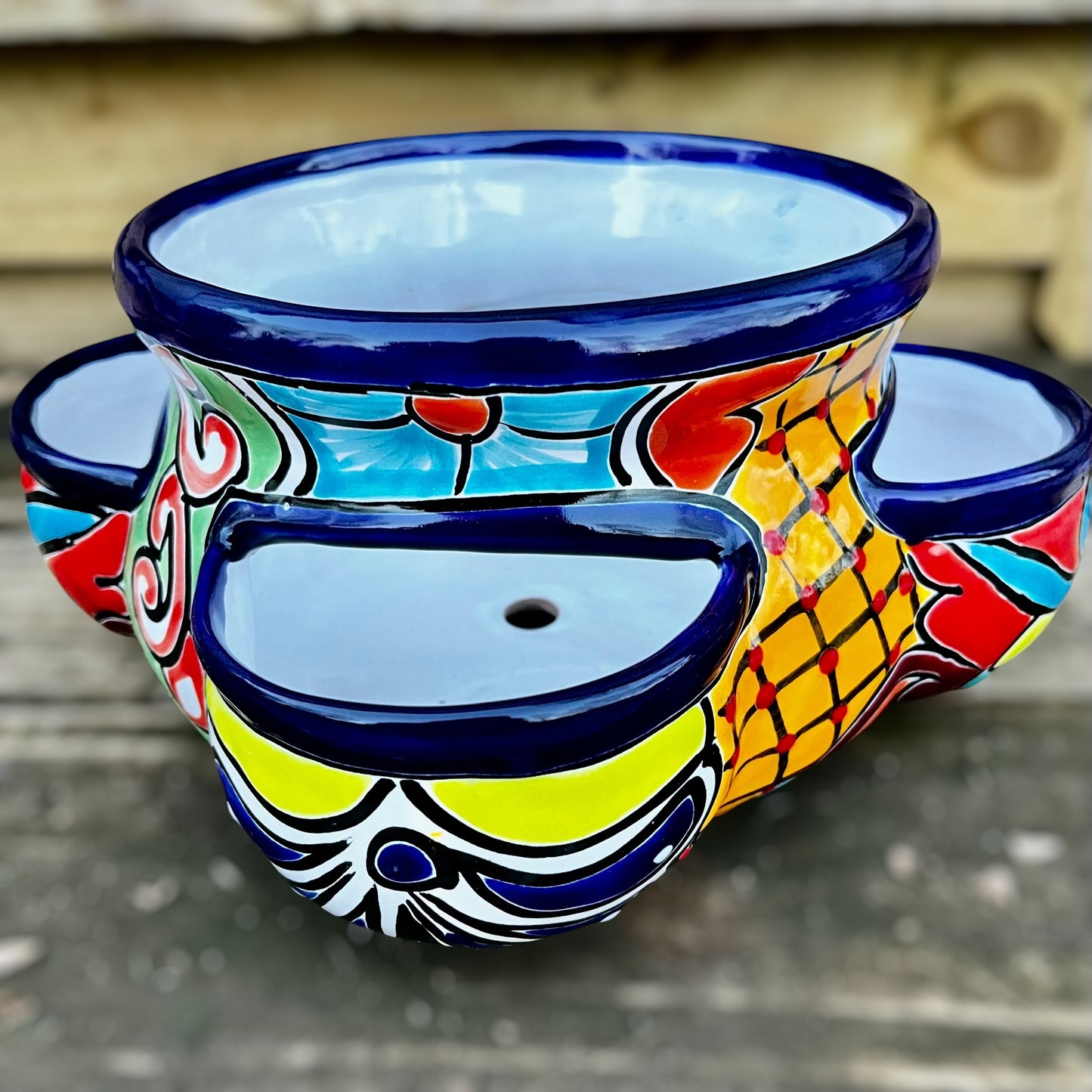 Mexican Talavera strawberry pot