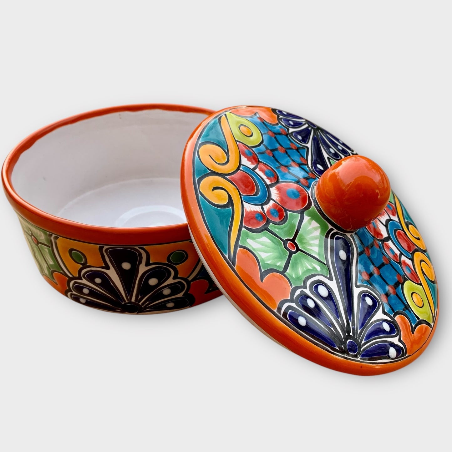 Talavera tortilla warmer open top