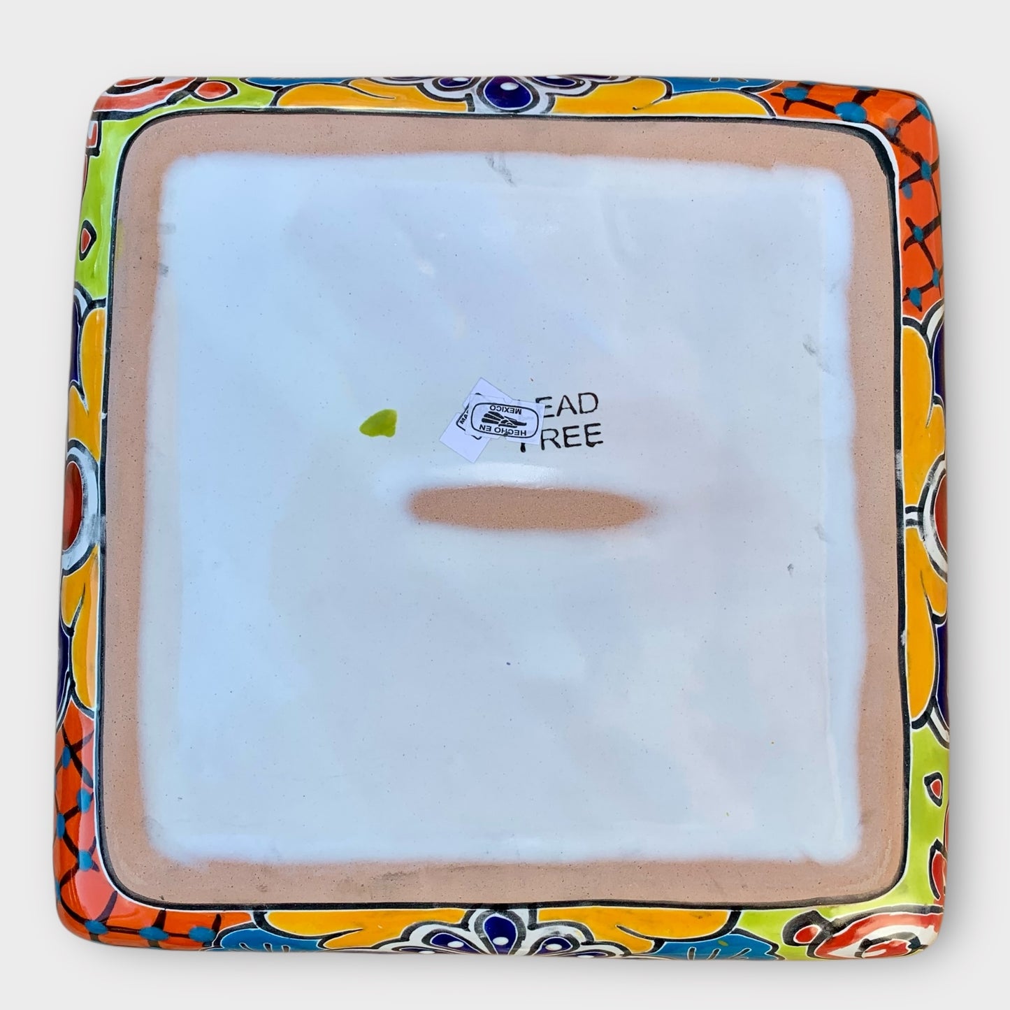 Talavera Serving Dish Cuadrado Back