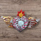 Rustic Milagros Winged Sacred Heart Front