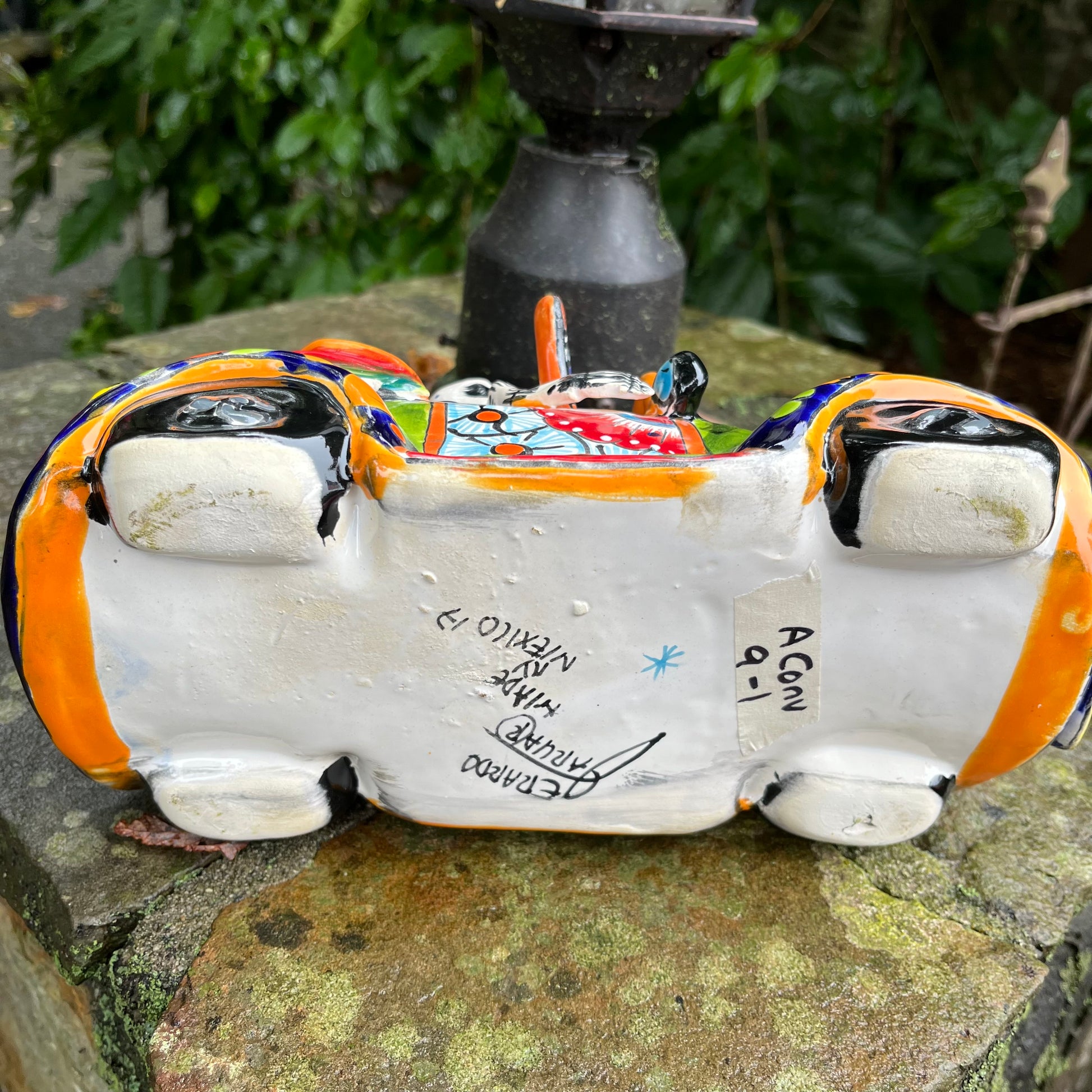 Mexican talavera catrinas convertible car bottom