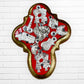 Wood Milagros folk art cross mini Bright red