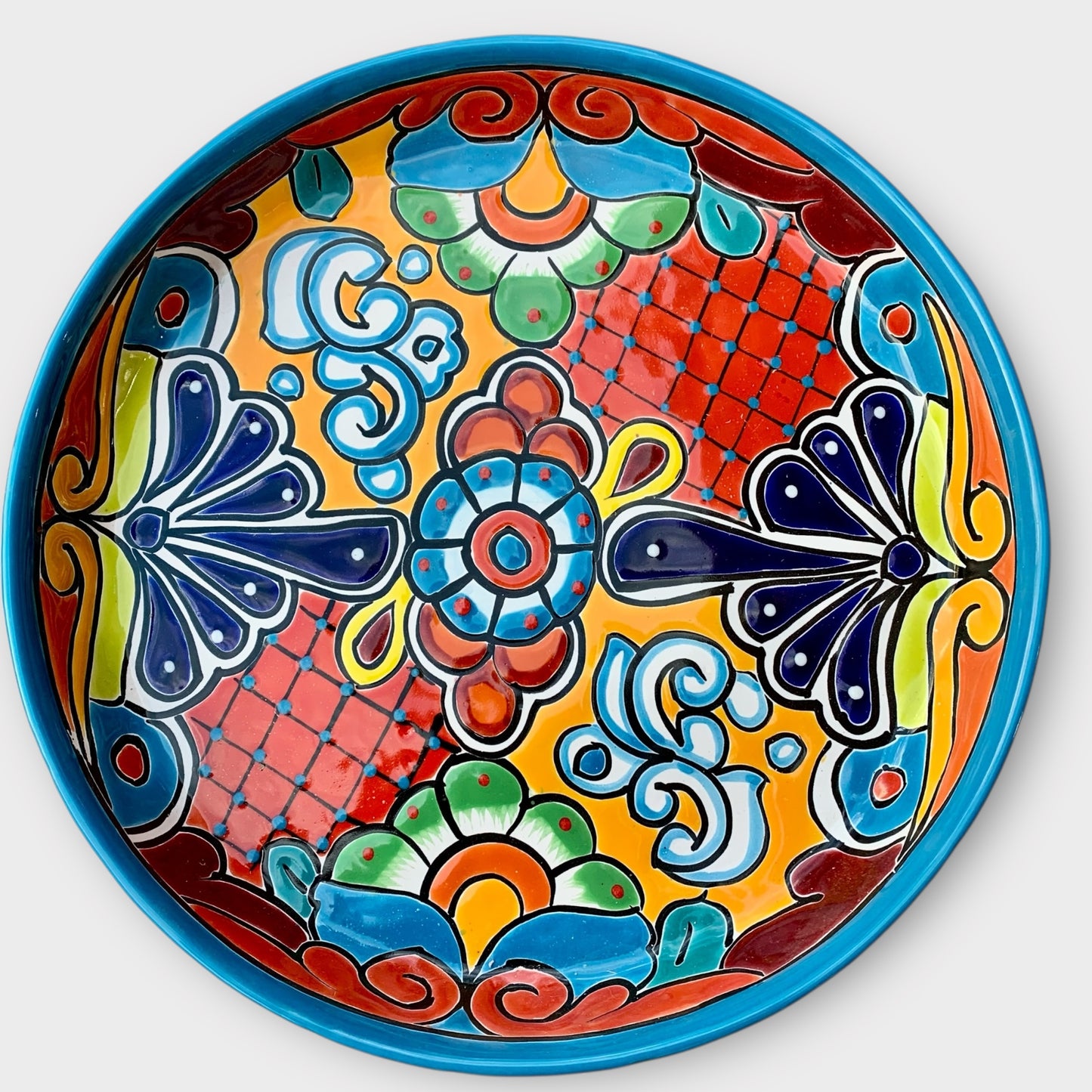 Mexican Talavera sectional serving dish bottom plate