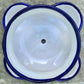 Mexican Talavera strawberry planting pot in Azul Cobalt blue Top