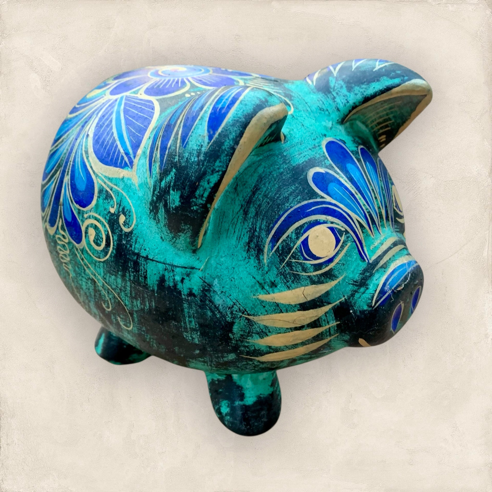 Rustic Pig Figurine Bank
