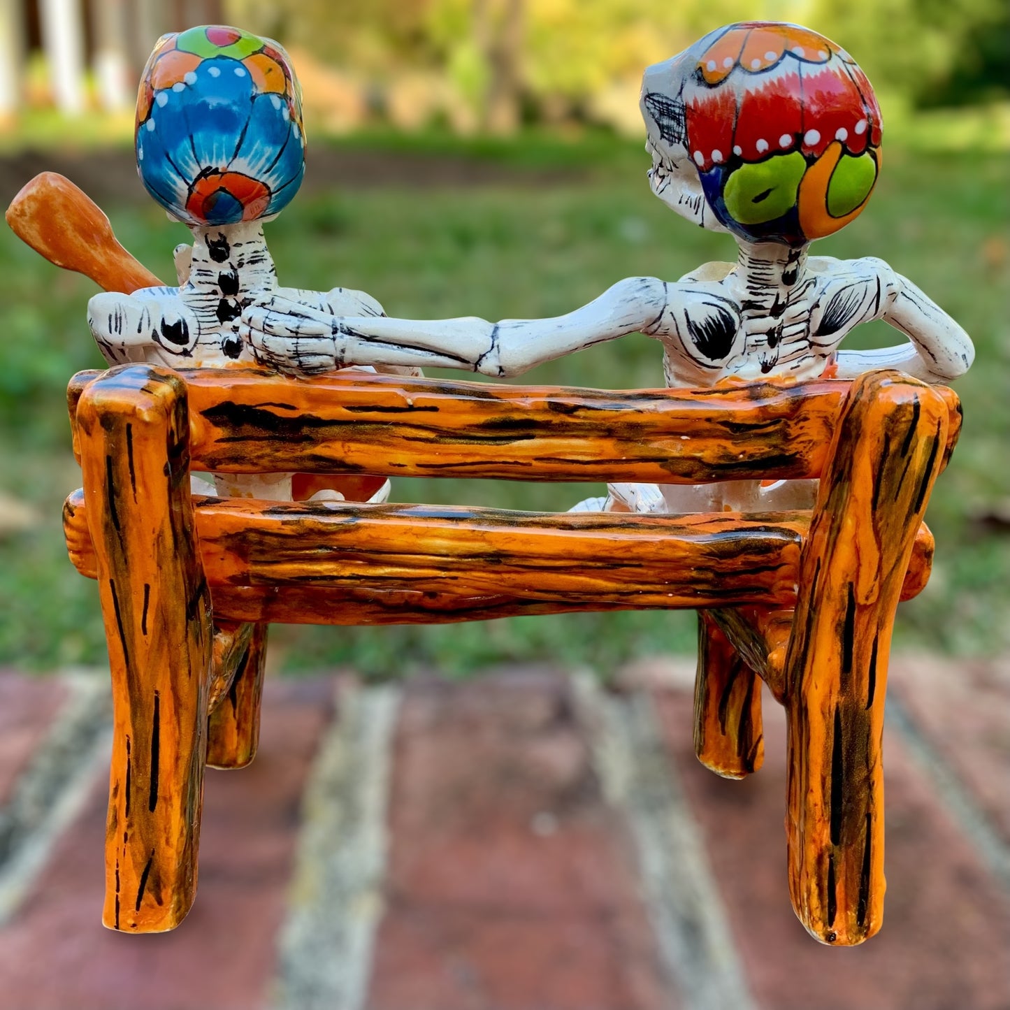 Crazy Amigos Catrina on Bench