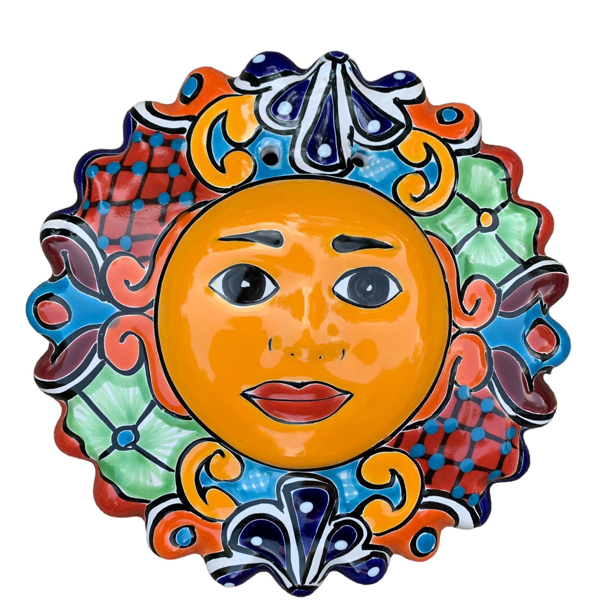 Mexican Talavera Sun Face