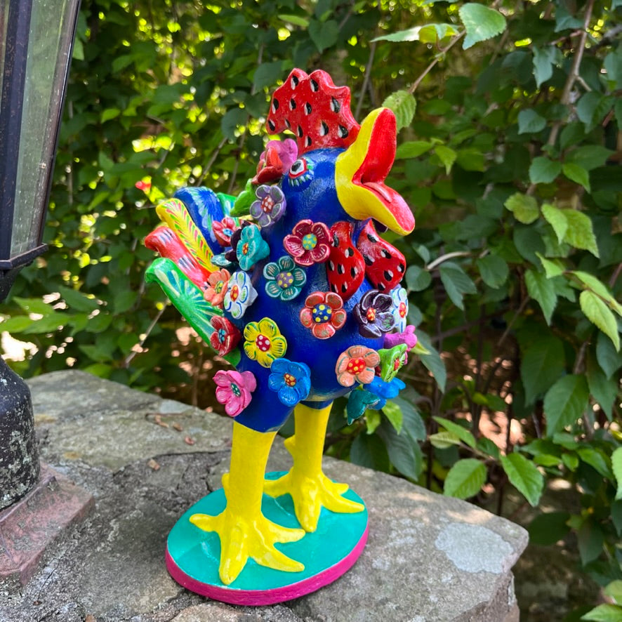 Ortega Floral Rooster Folk Art