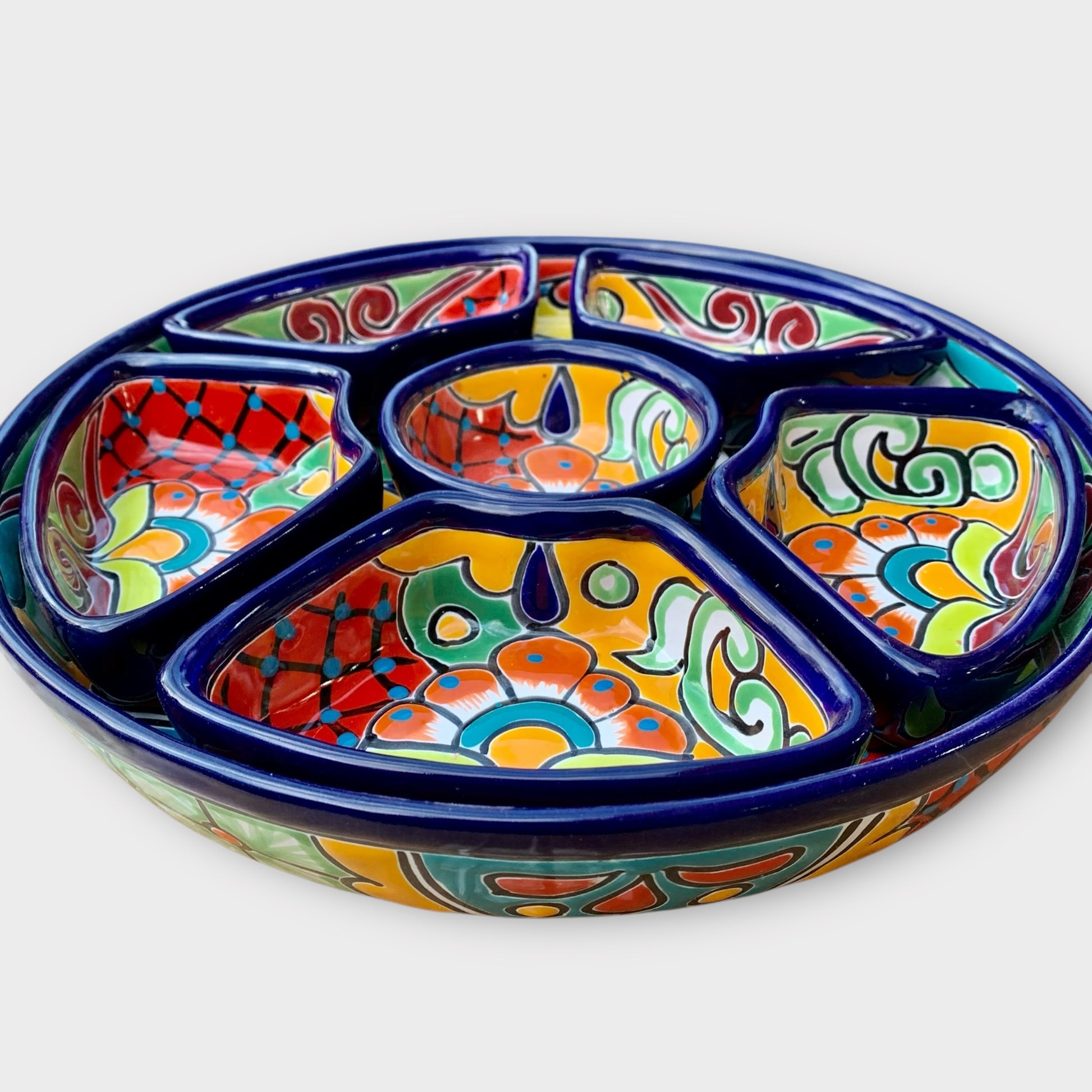 Mexican Talavera sectional serving dish 