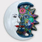 folk art mexican clay sun and moon eclipse