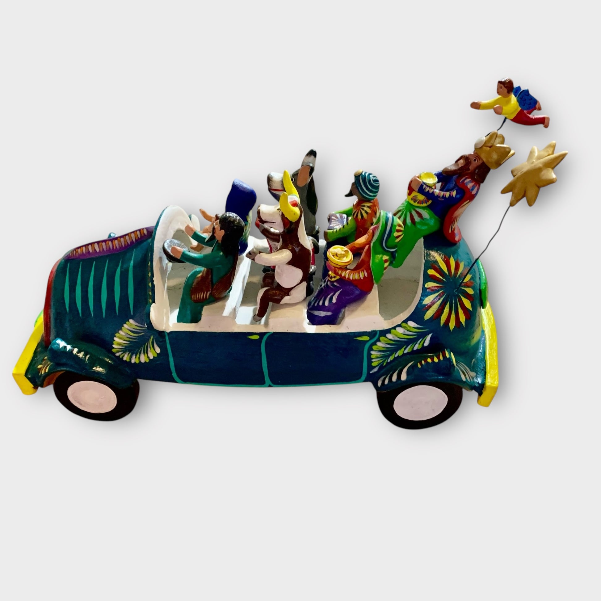 Ortega nativity car folk art left side