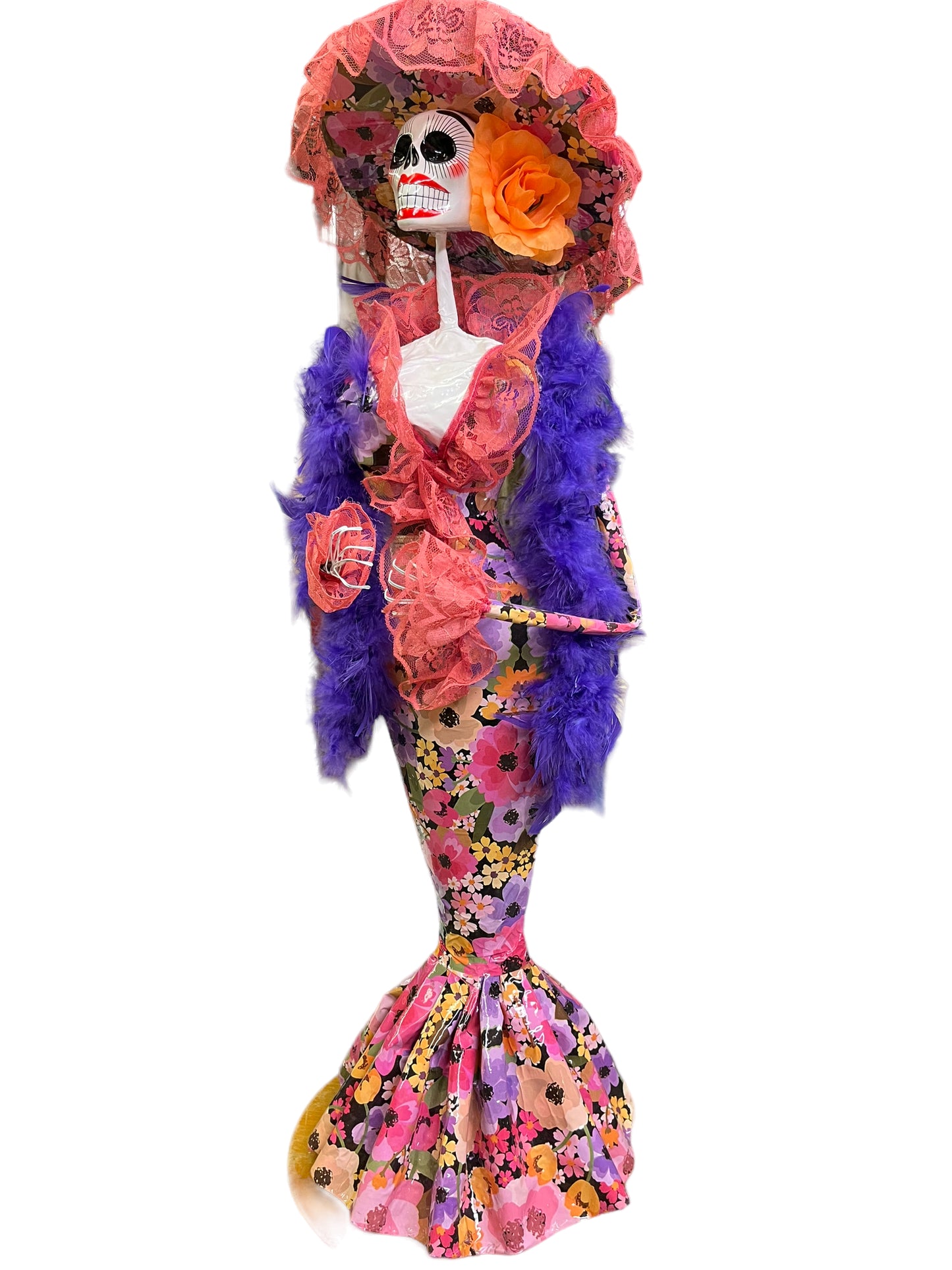 Paper Mache Mexican Catrina Doll  five