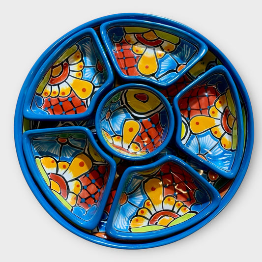 Mexican Talavera sectional serving dish