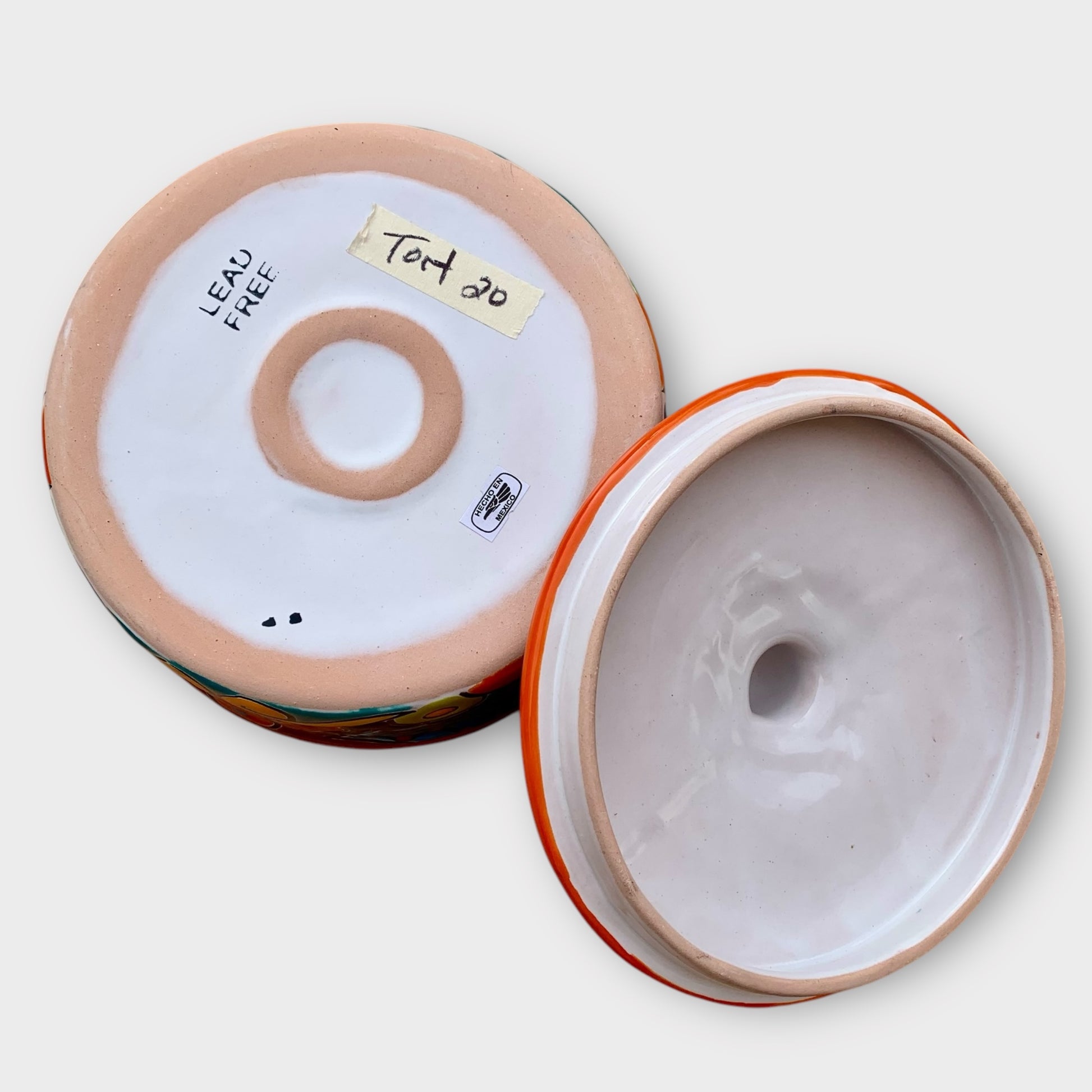 Talavera tortilla warmer bottom