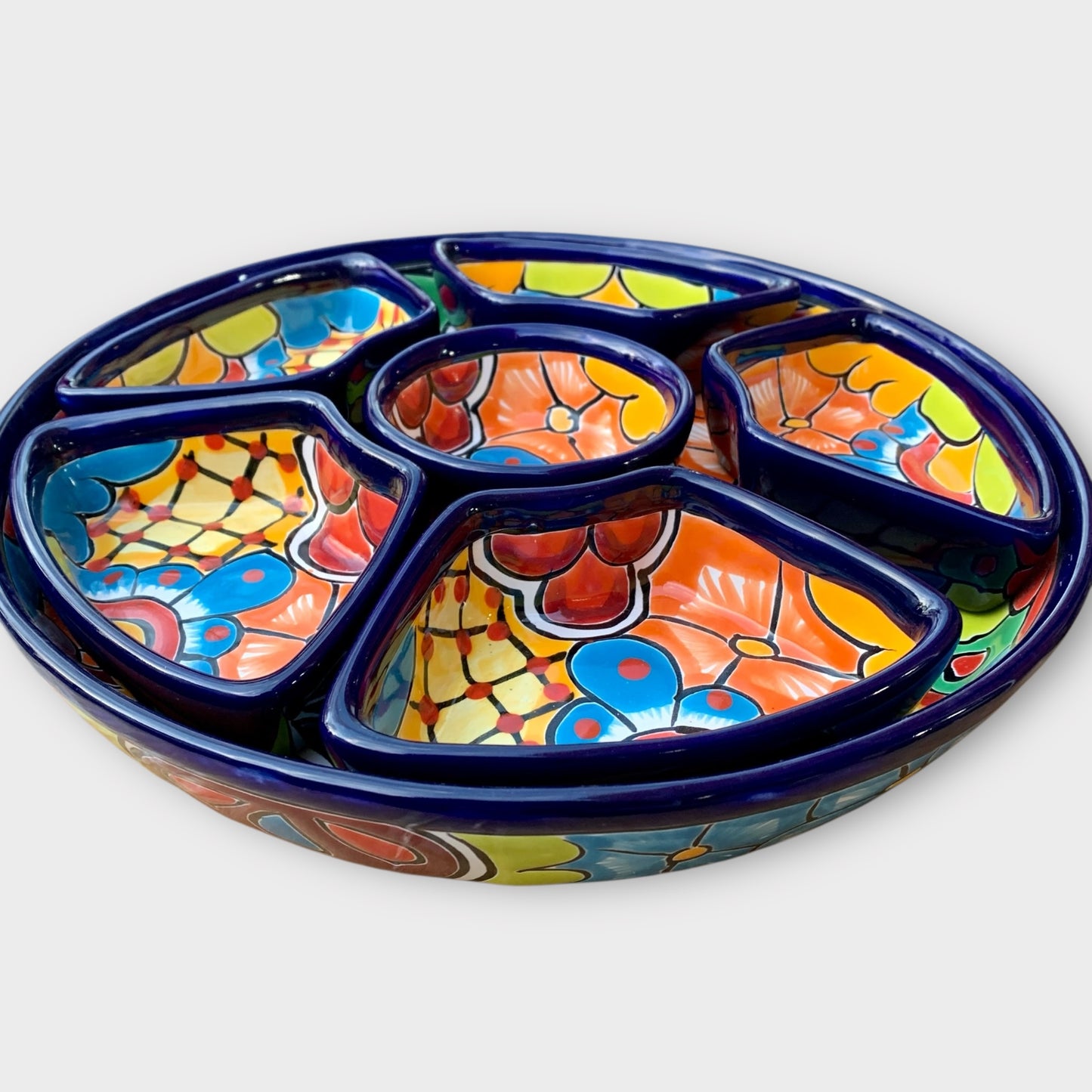 Mexican Talavera sectional serving dish 