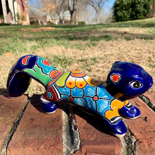Talavera Pottery Squirrel With long tail and blue
