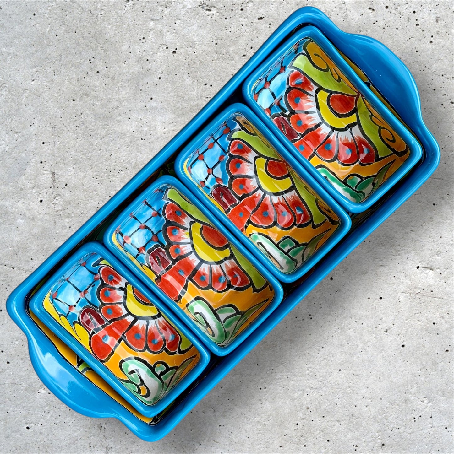 Talavera pottery sectional serving dish rectangle