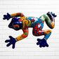 Cobalt blue Talavera wall frog right side view