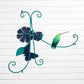 Decorative Hummingbird Golden Butterfly Floral Metal Wall Art Back