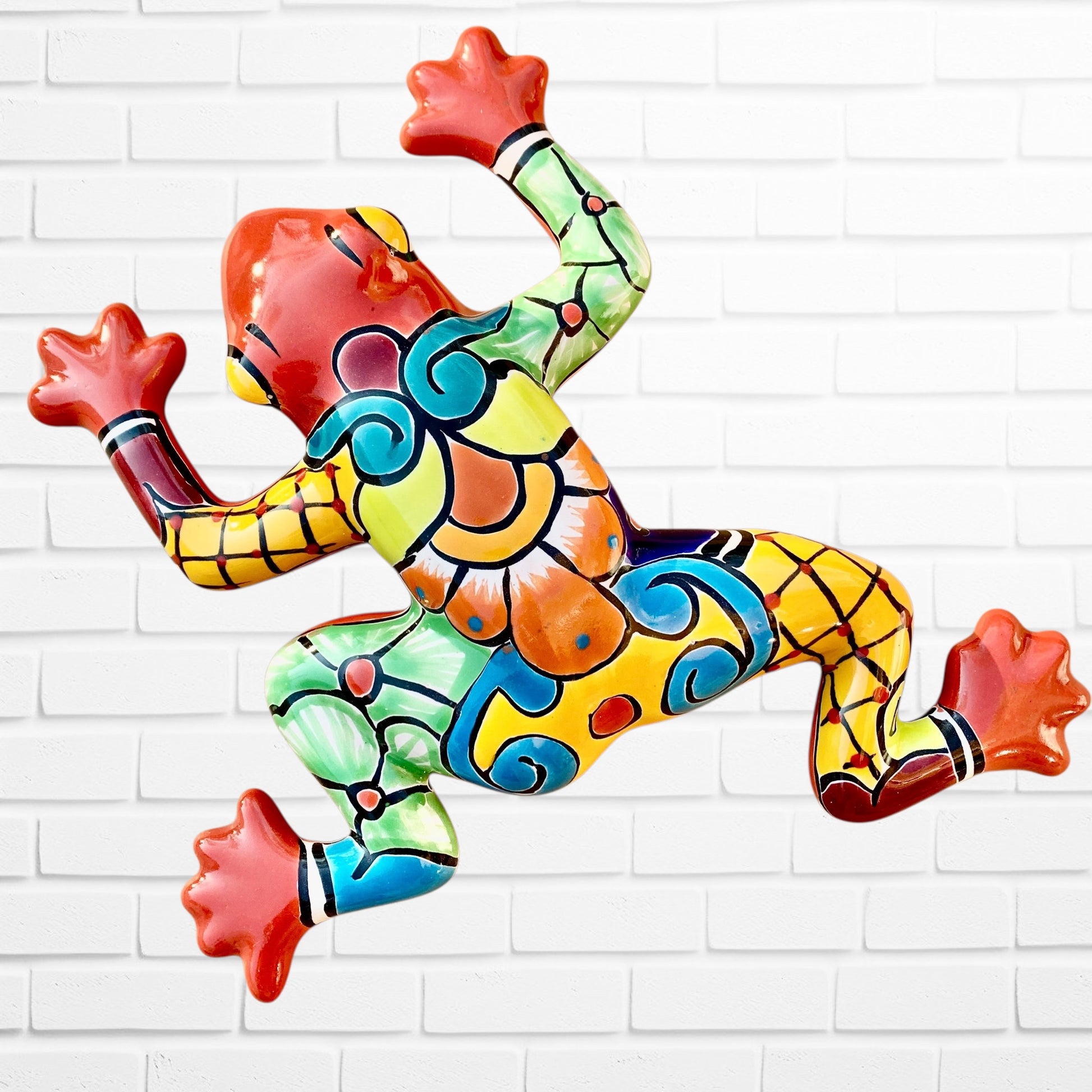 Talavera Gordo wall frog red colorful