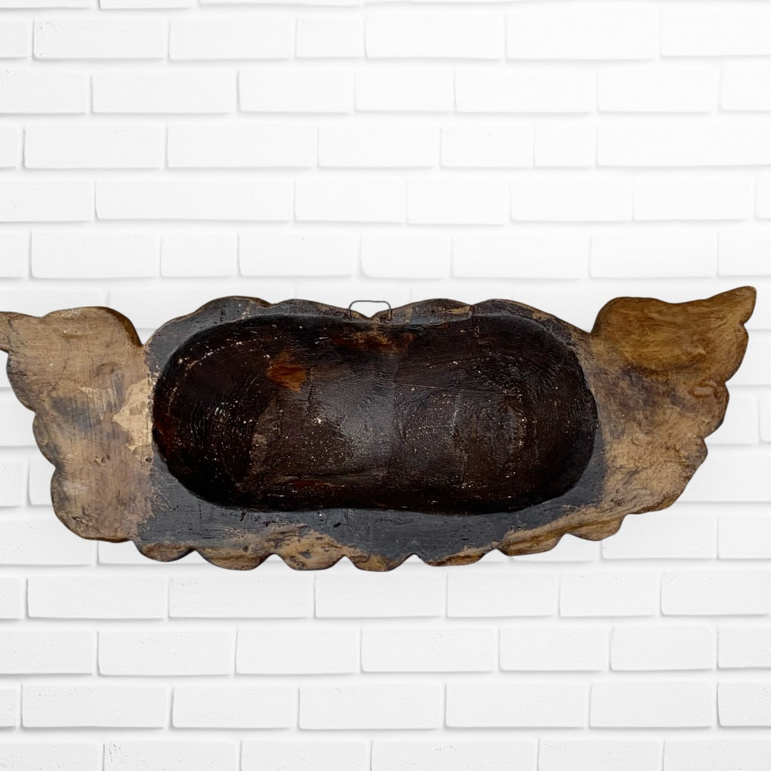 Wood Winged Rustic Cherub Faces