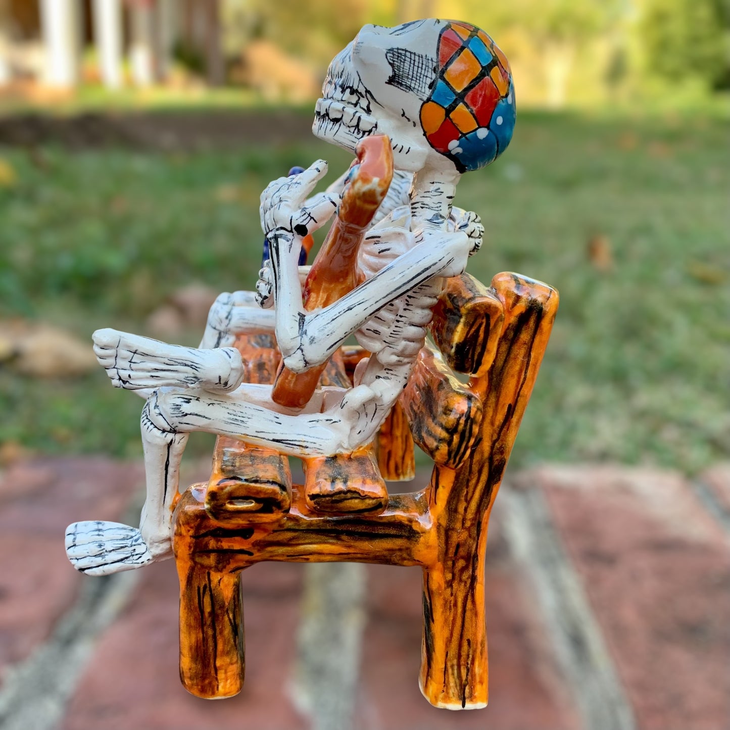 Crazy Amigos Catrina on Bench