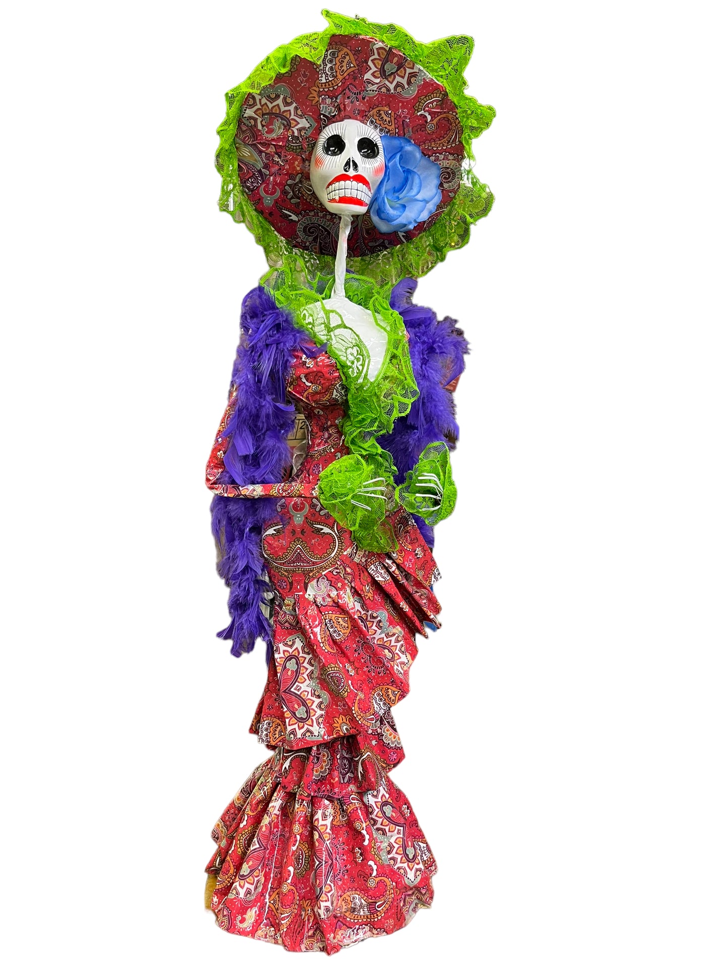 Paper Mache Mexican Catrina Doll  four