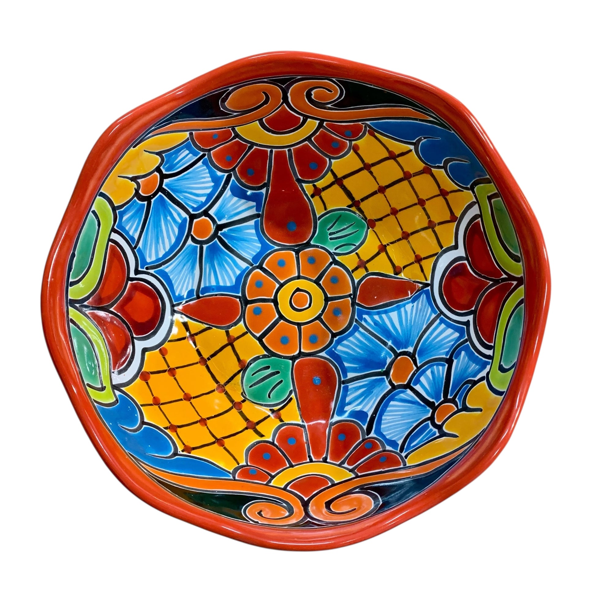 Mexican Talavera Nesting bowl set Orange large bowl