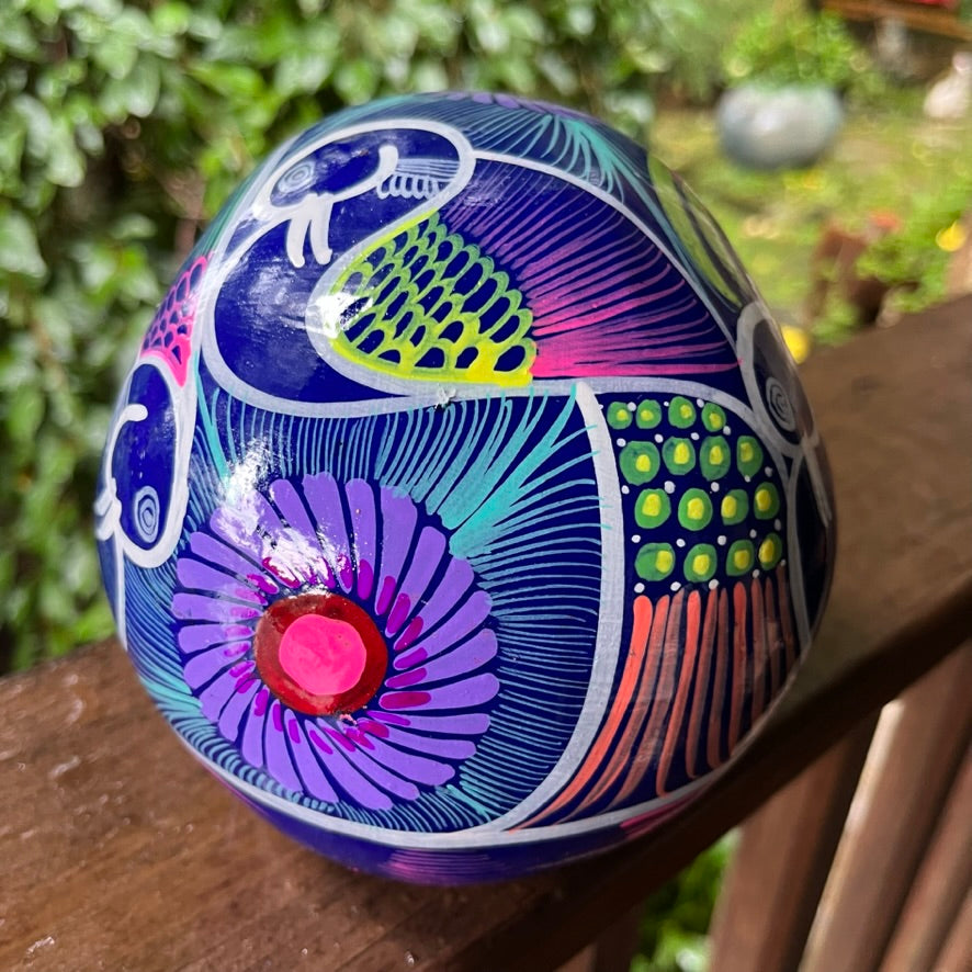 mexican sugar skull hand painted folk art back