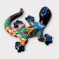Mexican Talavera salamander lizard curved side
