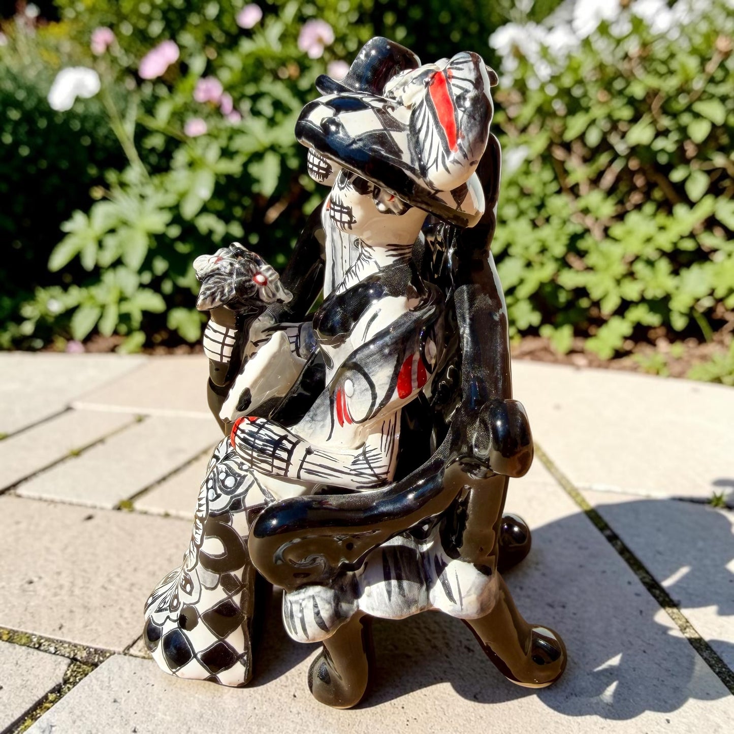 Mexican Catrina Couple on a Bench