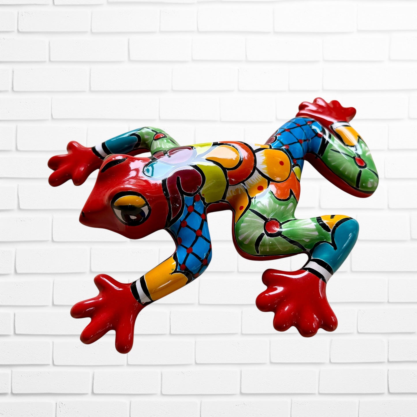 Mexican Talavera wall frog right side view