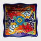Three colorful talavera square nesting bowls with intricate patterns Large