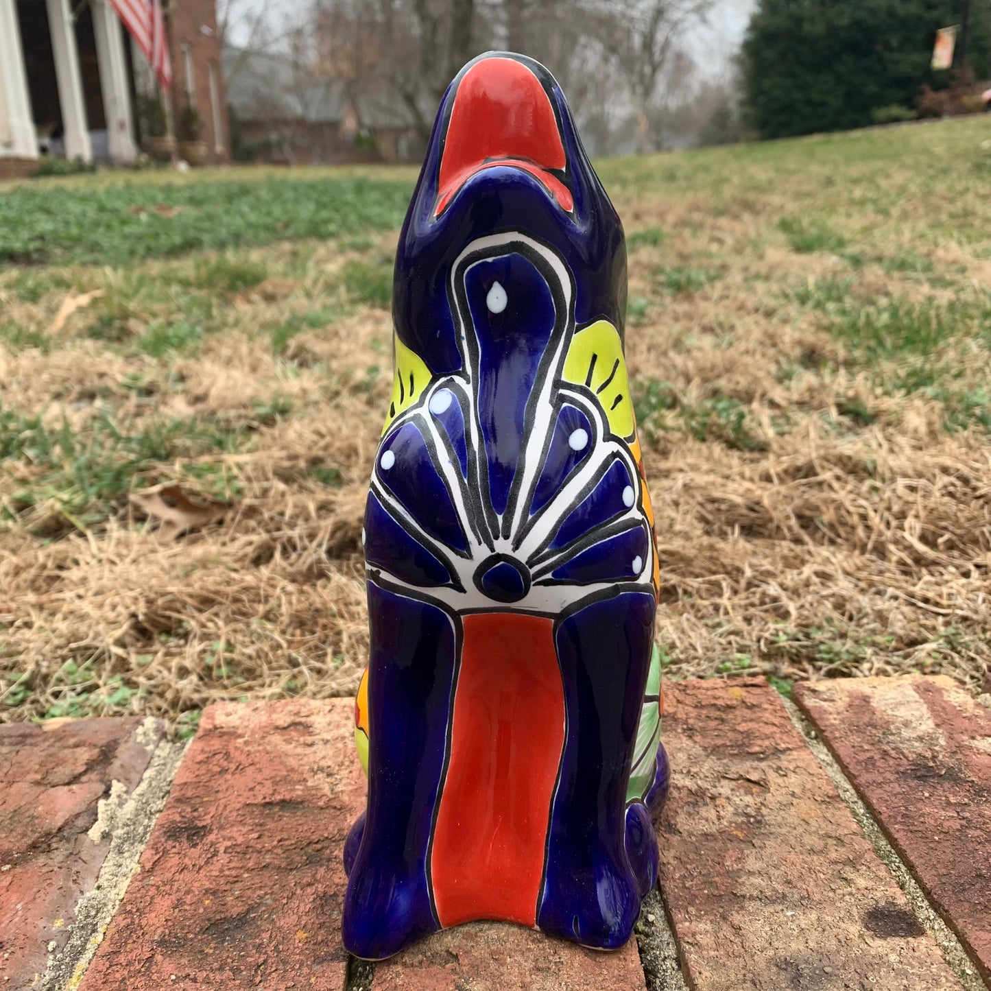 Mexican Talavera Coyote figure front view