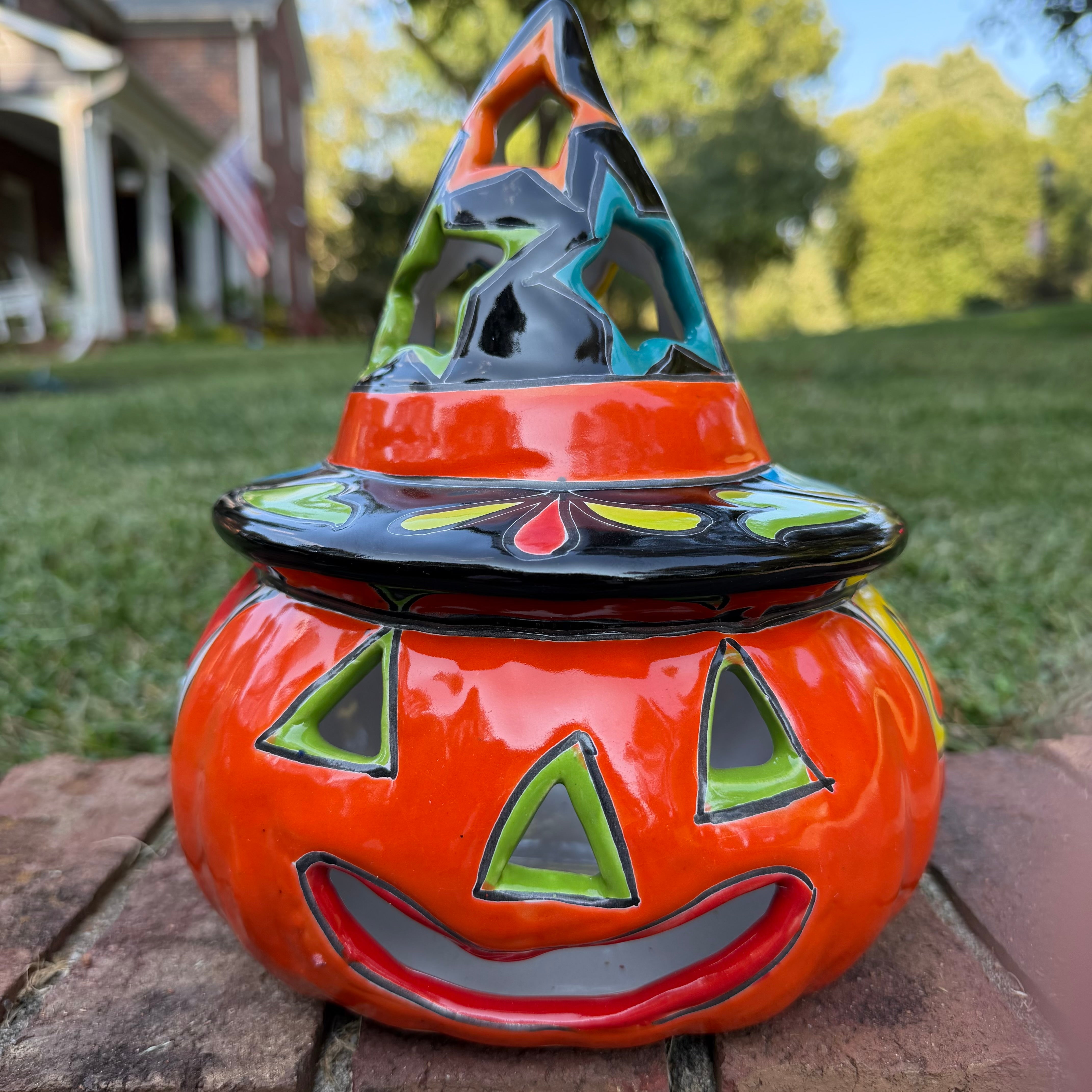 Talavera Witchy Pumpkin Chico | Hand-Painted Mexican Ceramic Jack