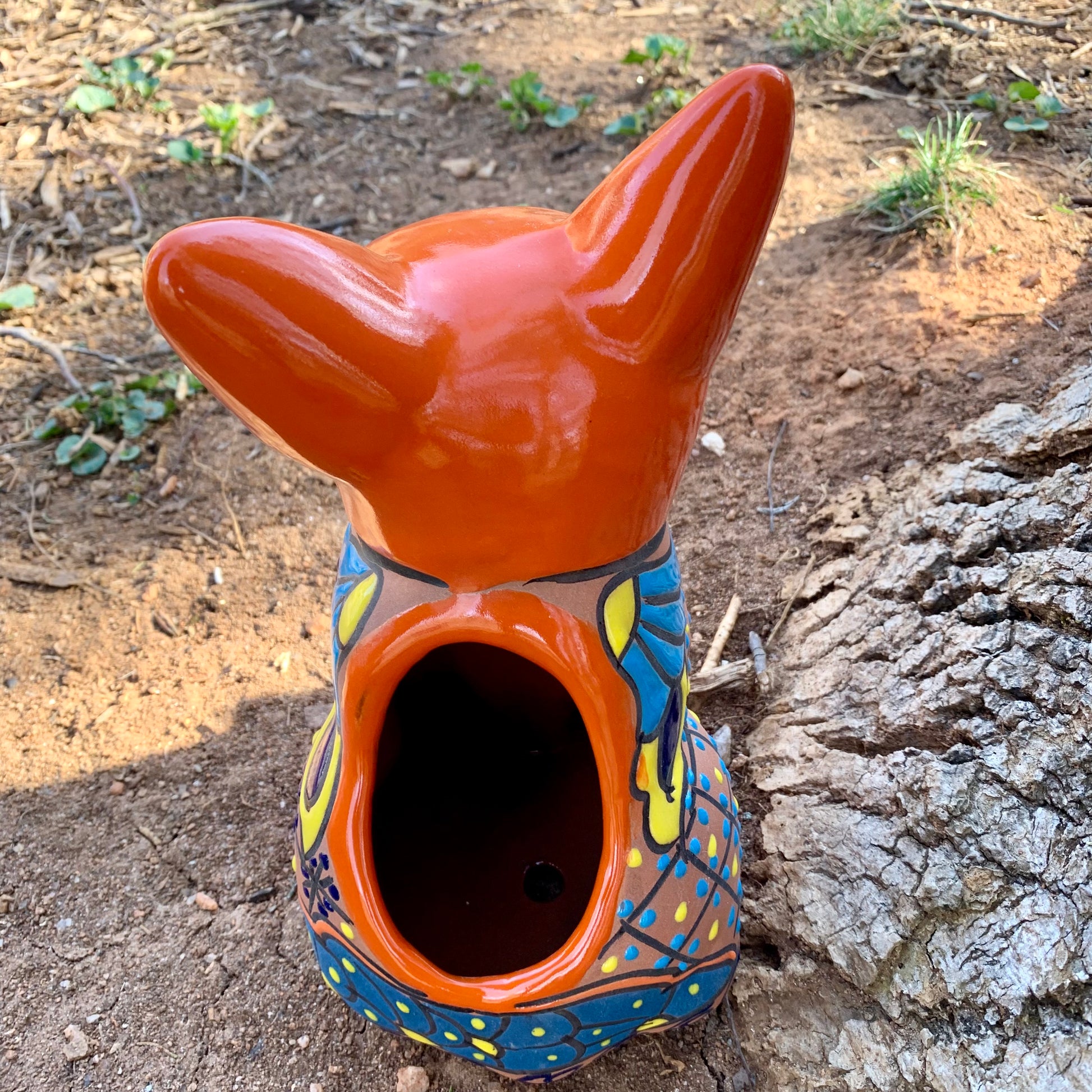 dog planter pot Puppy Dog Planter Pot - Colorful Mexican Painted Perro