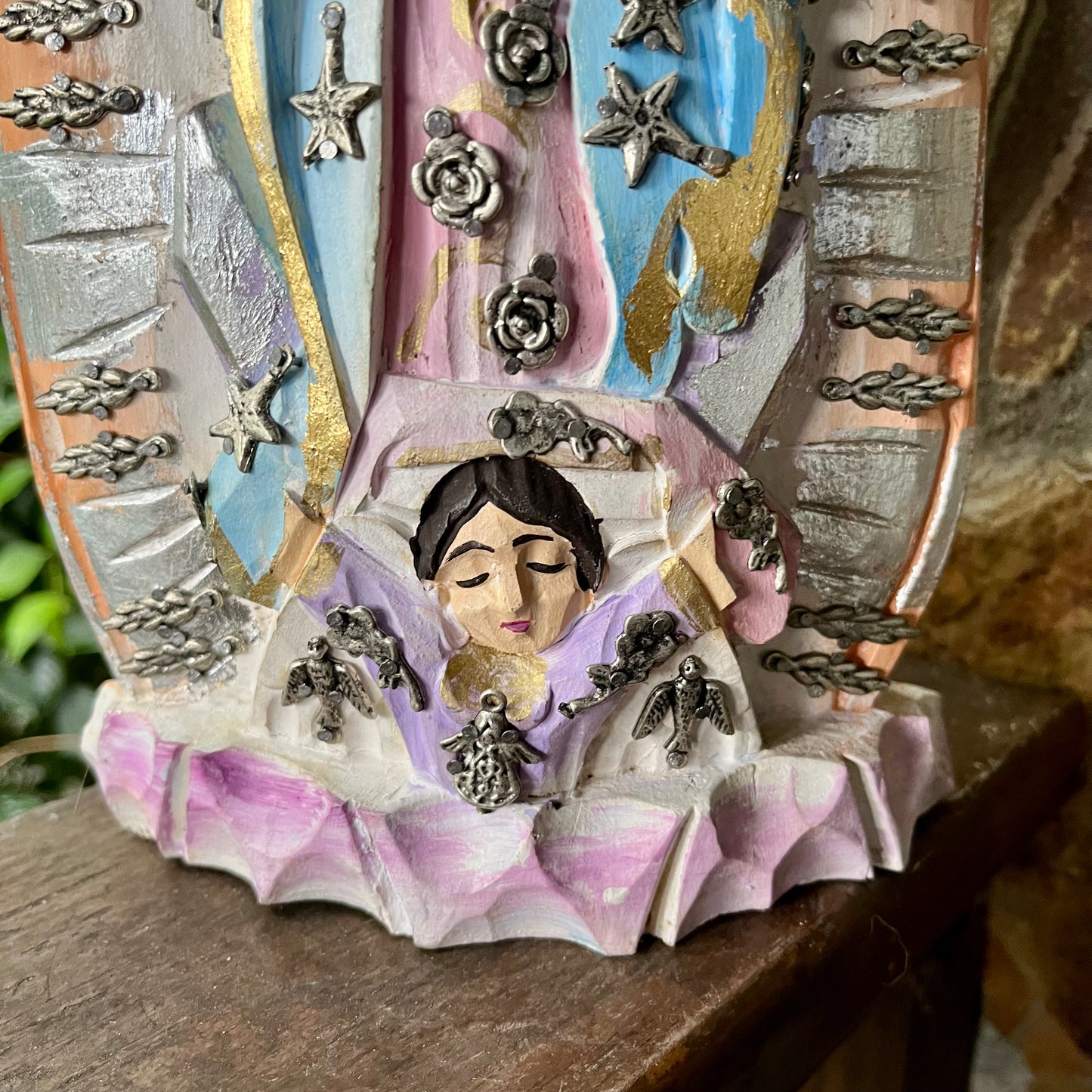 Mexican Milagros Guadalupe with Halo child on bottom