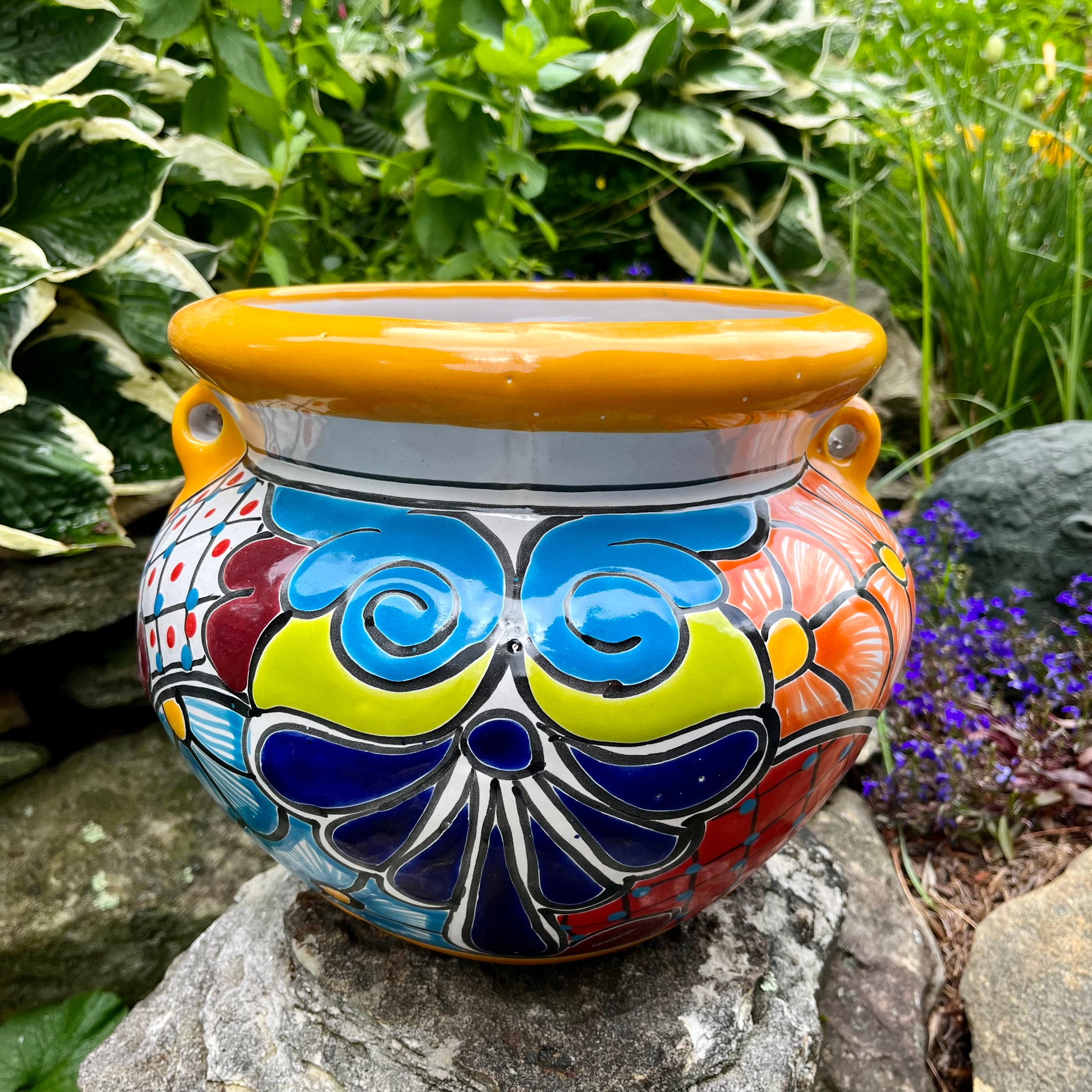 Extra Large Multicolored Talavera Chata Planter