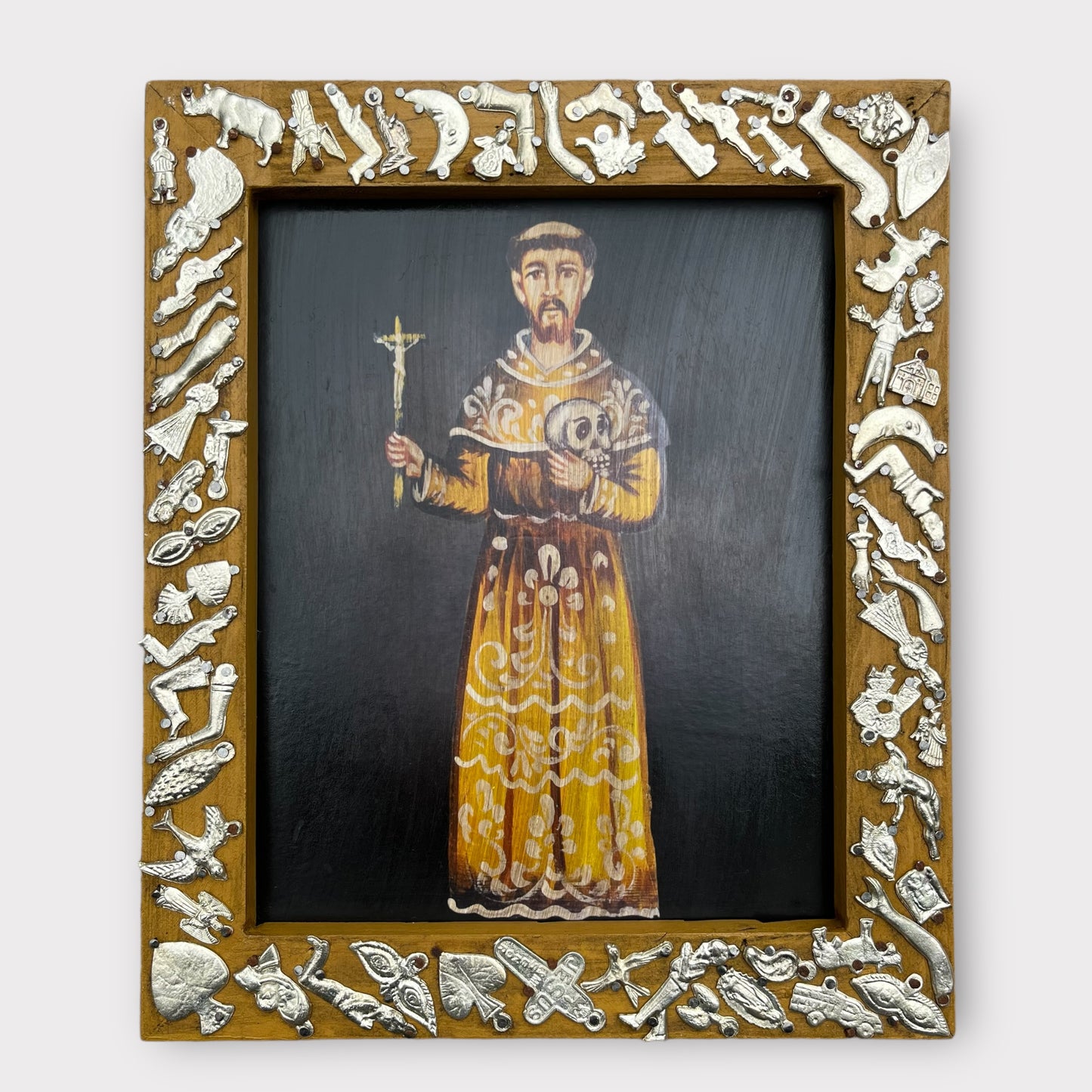 Milagros Framed Saint with Skull
