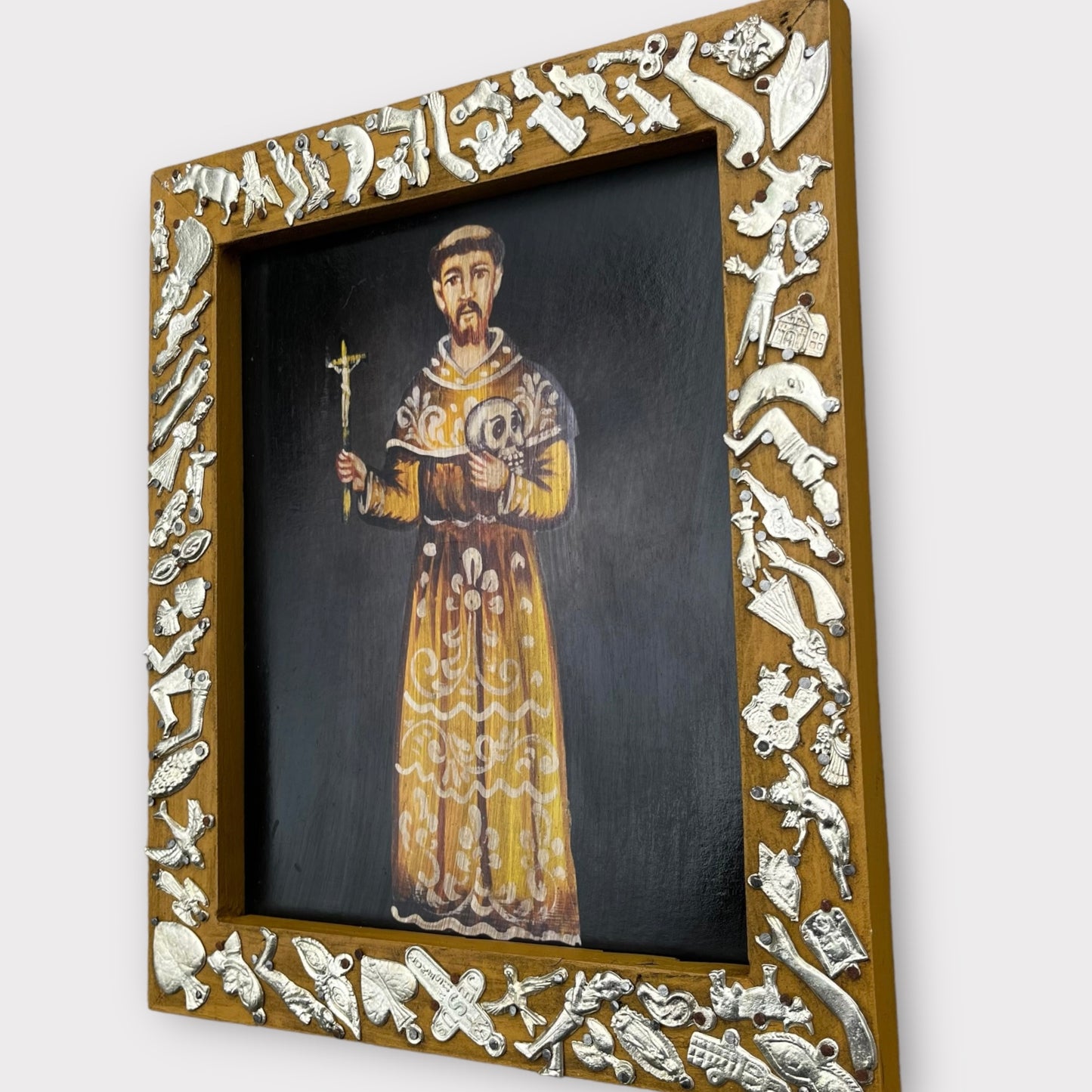 Milagros Framed Saint with Skull