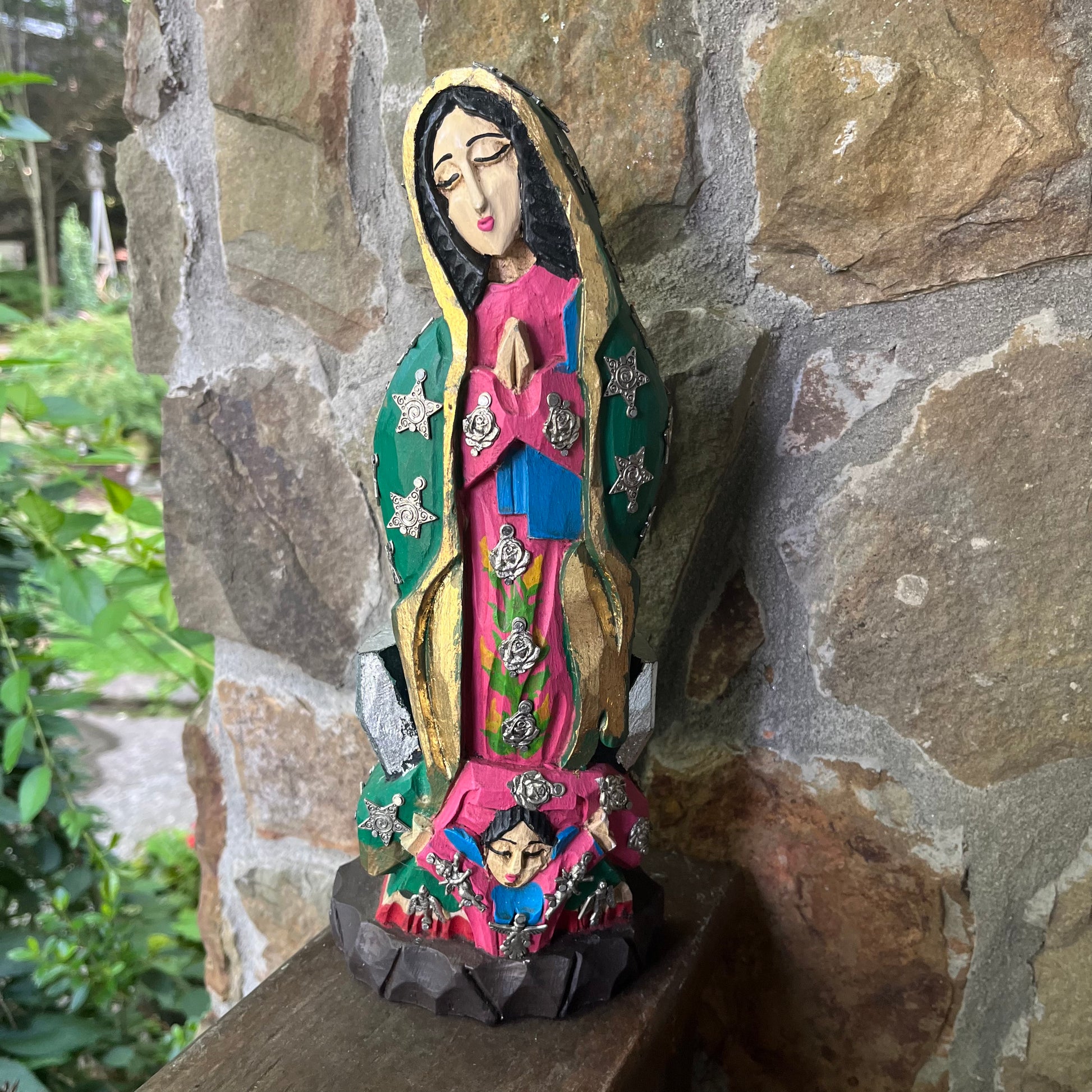 mexican milagros wood guadalupe front