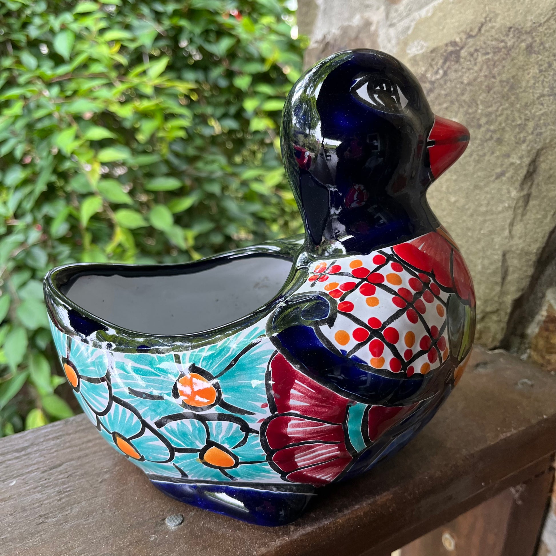 duck plant pot Duck Pato Mexican Talavera Planting Pot | Flower Pots
