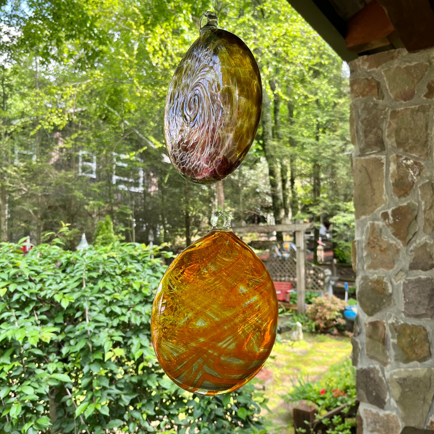 Mexican Recycled Hand Blown Glass Suncatcher Medallion