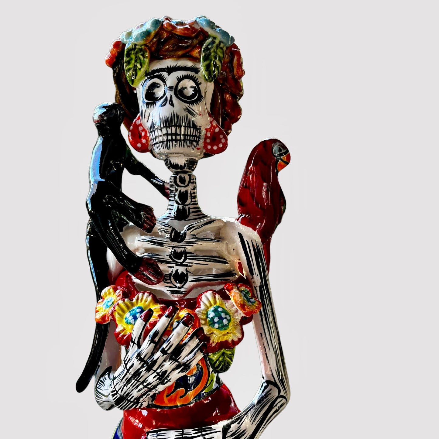 Frida Kahlo Catrina Doll Skelton Talavera Ceramic