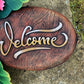 Hummingbird Floral Welcome Sign