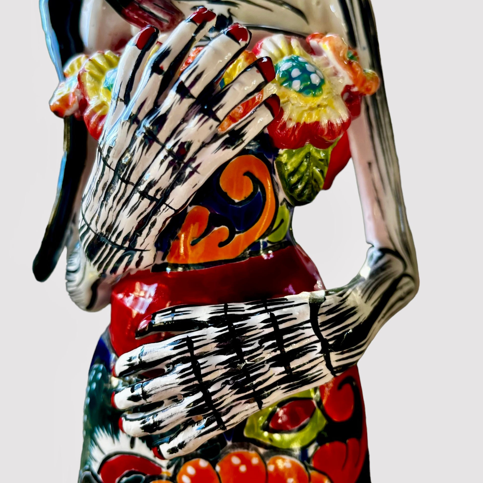 Frida Kahlo Catrina Doll Skelton Talavera Ceramic