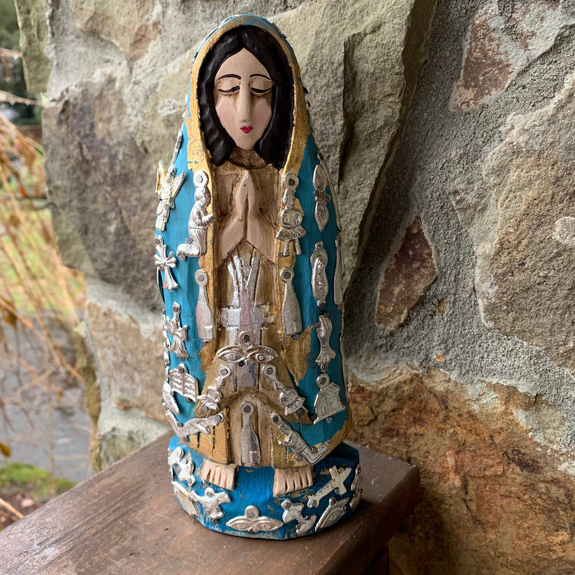 Milagros Virgin Maria - Blessed Virgin Mary Figure Folk Art - MexDecor