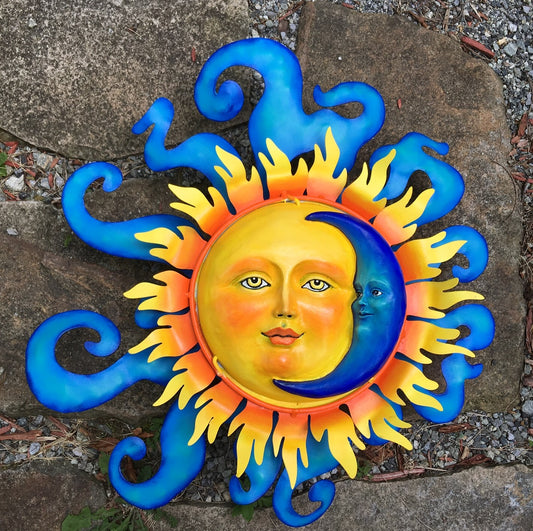 Metal Crafted Sun and Moon Large