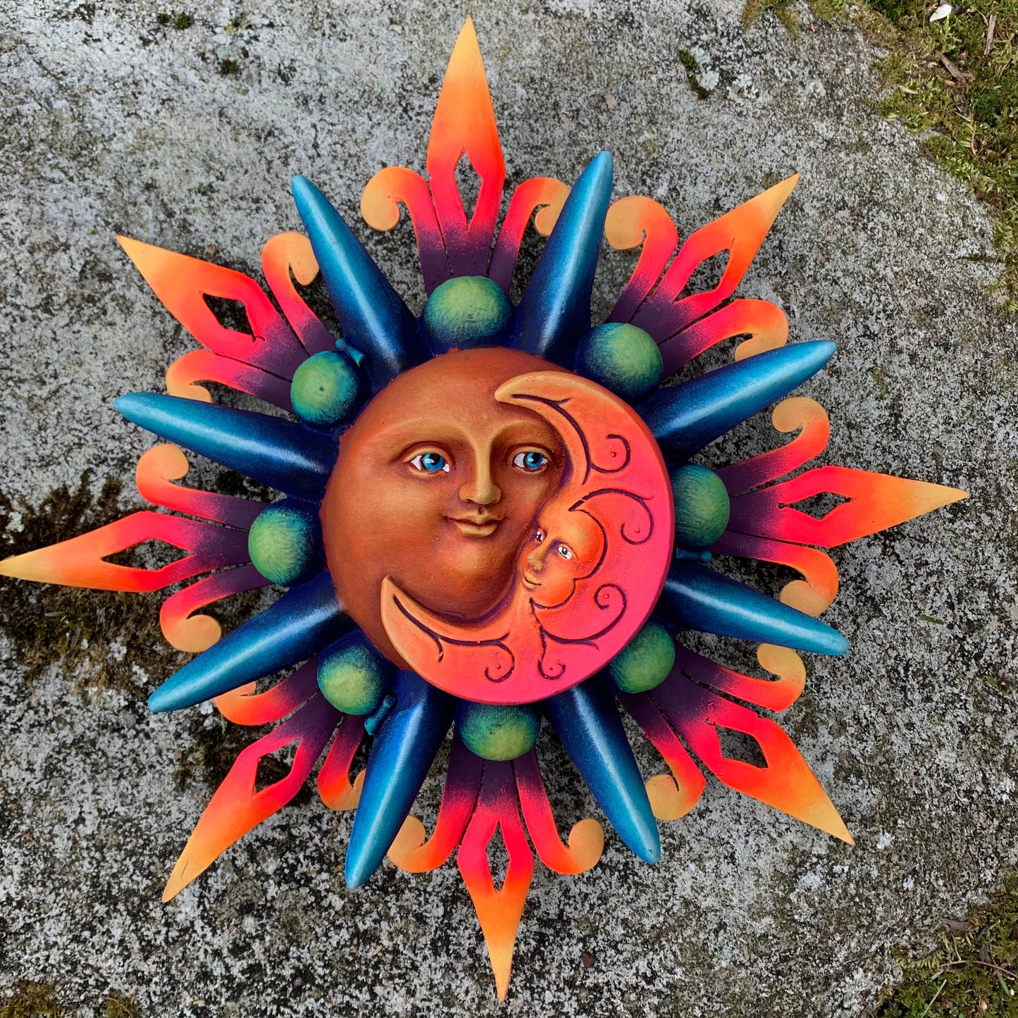 sun and moon garden wall art